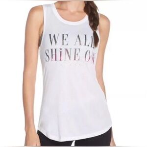 ✨ NWT Spiritual Gangster “We All Shine On” Tank – White – Size Large